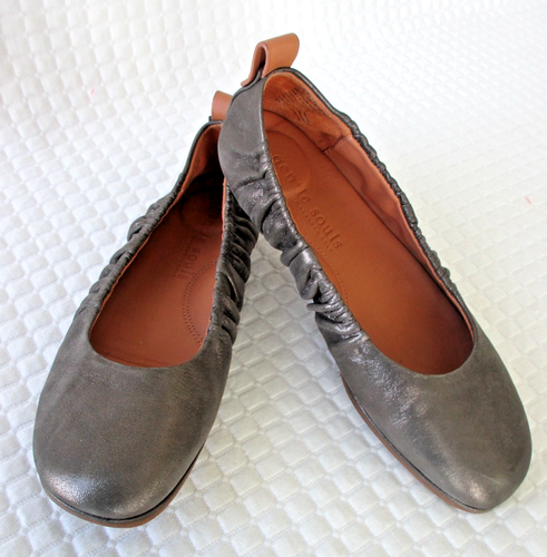 Pisos planos de ballet de cuero Gentle Souls de Kenneth Cole MAVIS - peltre, talla 7,5 M - Imagen 2 de 8