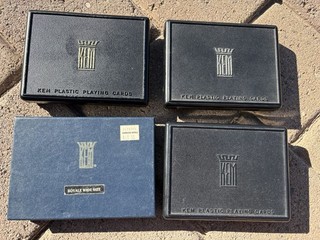 Lot (8) KEM Playing Cards Decks Cases Vtg.