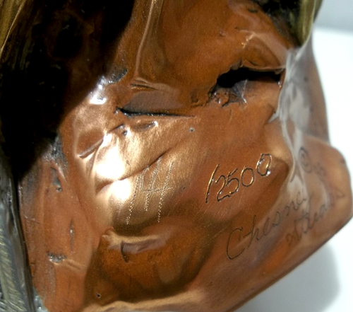 1985 David Chesney Studios Owl statue clad bronze copper silver brass signed - Imagen 14 de 16