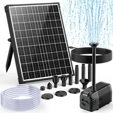 Solar Fountain Pump, 20W Solar Powered Water Pump with 6.6FT Water Pipe, 320G...