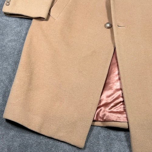 Vintage Jos. A. Bank Camel Hair Wool Overcoat Men's 44R Camel Tan Long Coat Y2K - Picture 7 of 24