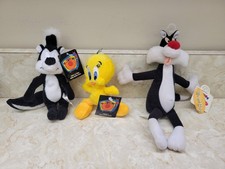 New other VTG 1999 Mini Plush Lot 3 Looney Tunes Bean Bag stuffed tag