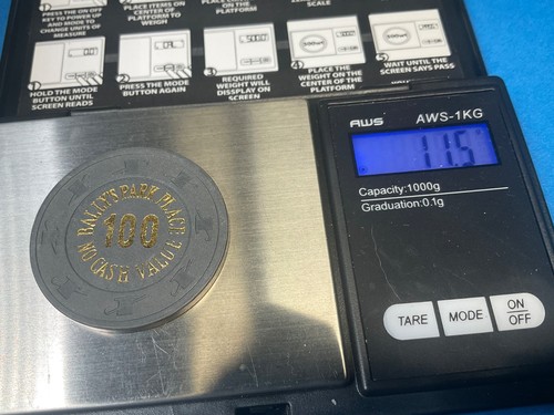 198 PIECES——$100 BALLY’S PARK PLACE—-——ATLANTIC CITY NEW JERSEY CASINO NCV CHIPS - Picture 11 of 12