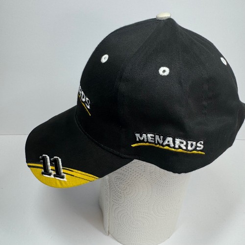 Menards Racing NASCAR Hat Adjustable Baseball Cap #11 Embroidered Black Seba Tag - Picture 4 of 7