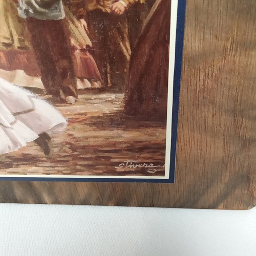 Vintage amerikanischer Bürgerkrieg Kunstdruck auf Holz angebotener Kranz Don Stivers 1990 - Bild 3 von 7