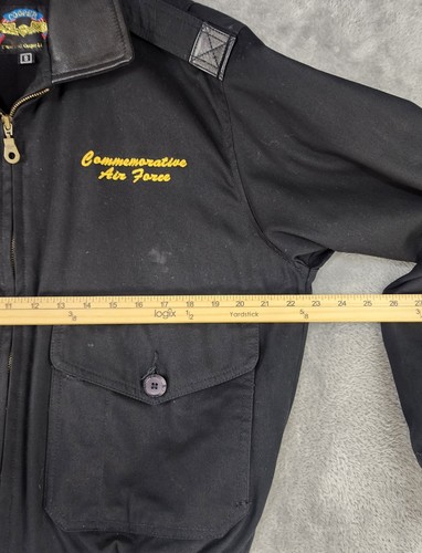 Cooper Commemorative Air Force Jacket Mens Small Black Full Zip Vintage USA - Picture 5 of 10