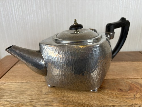 Vintage Warric Pewter 021 Tea Set Diamond Shape Tea Pot Milk Jug & Sugar Bowl - Picture 6 of 21