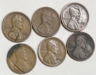 1921 S 6 Coin Lincoln Wheat Cent Damaged Average Circ G VG Penny Old Estate