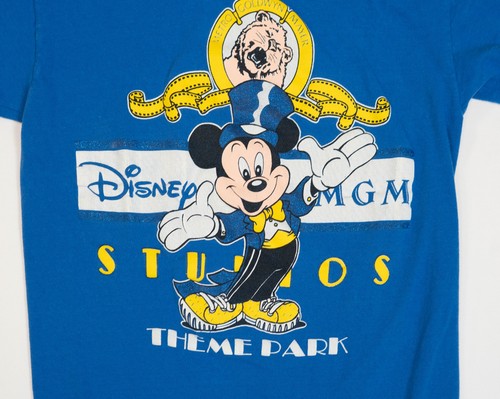 Vintage 80er Disney MGM Studios T-Shirt Herren M blau Mickey Einzelnaht Promo - Bild 3 von 15