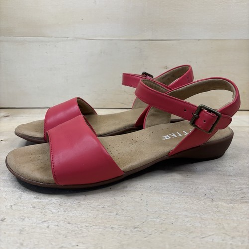 Hotter Tropic sandalo donna taglia 5 rosso pelle slip on fibbia scarpa estiva - Foto 9 di 13