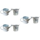 6 Pcs  Retro Flower Bucket Fashionable Flower Holder Silver (Sprinkler Style)