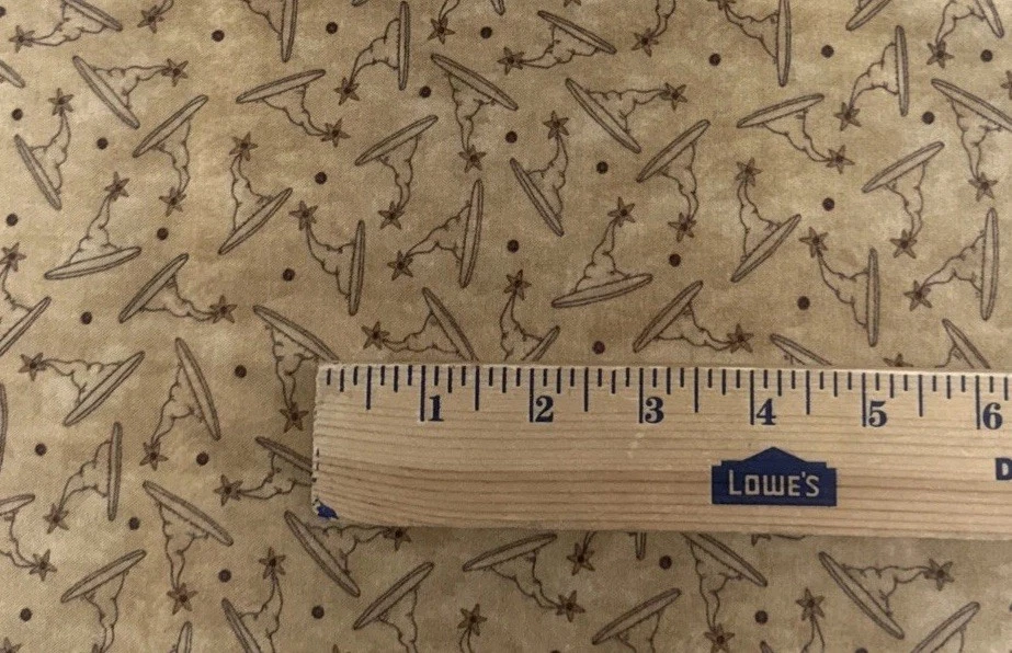 Halloween Witches Hat Bittersweet and Boo Sandy Gervais Tan Flannel BT Half Y#19 - Image 3 of 4