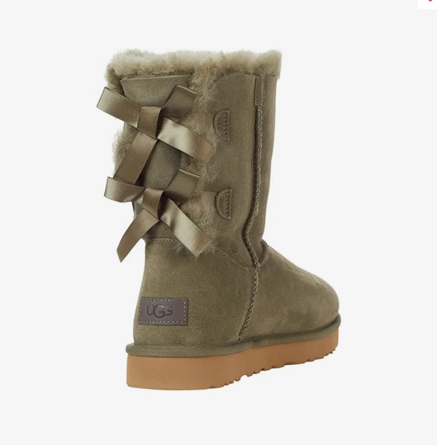 UGG Bailey Bow Genuine Shearling Flat Boots Twinface Sheepskin