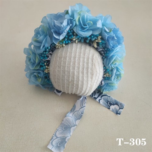 Newborn Studio Photo Shoot Photography Prop Baby Girl Floral Hat Cap Headdress - Picture 18 of 18
