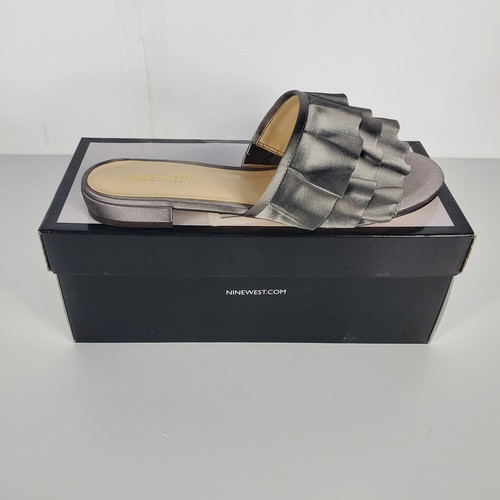 Sandali Nine West Ivarene con volant grigio raso taglia 7,5 M - Foto 11 di 11