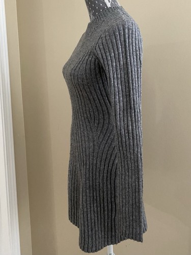 H&M Sweater Dress Ribbed Knit Short Gray Round Neck Long Sleeve Women XS - Picture 16 of 18