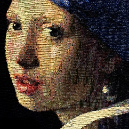 VERMEER GIRL WITH THE PEARL EARRING BELGIAN TAPESTRY CUSHION COVER 18 X 18" 1741 - Picture 4 of 6