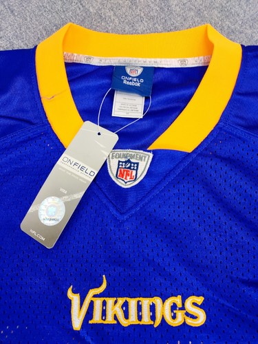 NUEVA Camiseta Reebok Onfield ADRIAN PETERSON Cosida Minnesota Vikings #28 Talla 54 - Imagen 6 de 8