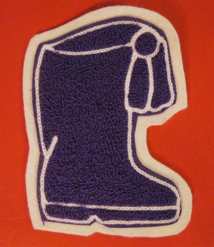 Dark Purple Chenille w/ White Felt Letterman Jacket Patches Crafts - Picture 24 of 26