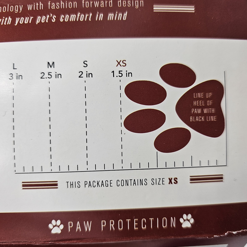 Paw Tech Red Reflective All Weather Dog Boot Protection Dog Shoes XS Extra Small - Picture 5 of 10