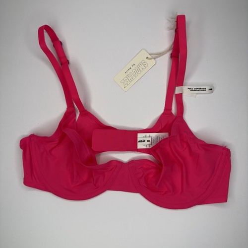 Reggiseno Smoothez Aerie copertura completa rete trasparente sfoderato ferretto rosa caldo 36B NUOVO - Foto 5 di 6