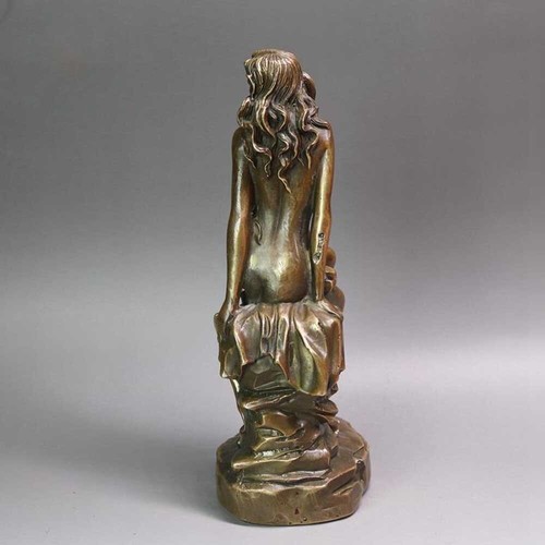 Art Deco Sculpture Brass Beautiful Nude Woman Copper Statue Figures Ornament - Picture 3 of 9