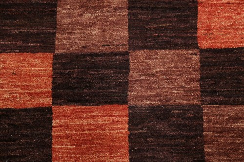 Checked Modern Gabbeh Kashkoli Oriental Area Rug Wool Hand-knotted 5'x6' Carpet - Picture 8 of 12