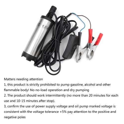 DC12V Water Oil Car Camping Fishing Submersible Transfer Pump - Picture 7 of 8