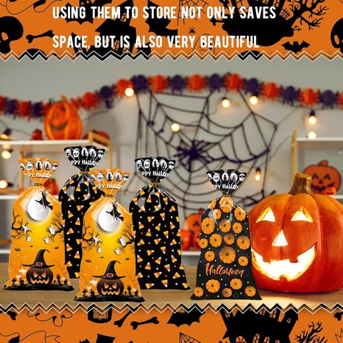 50X Halloween Candy Bags Trick or Treat Sweet Bags Loot Cookie Party Favor Decor - Picture 4 of 8