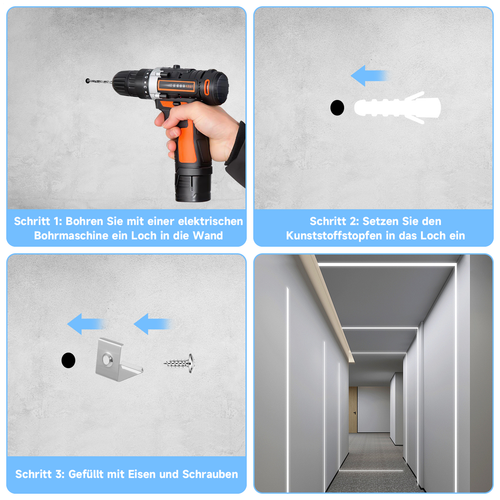 5-100 pz LED profilo in alluminio 1 m LED binario in alluminio barra luminosa striscia LED vouta luminosa - Foto 19 di 45