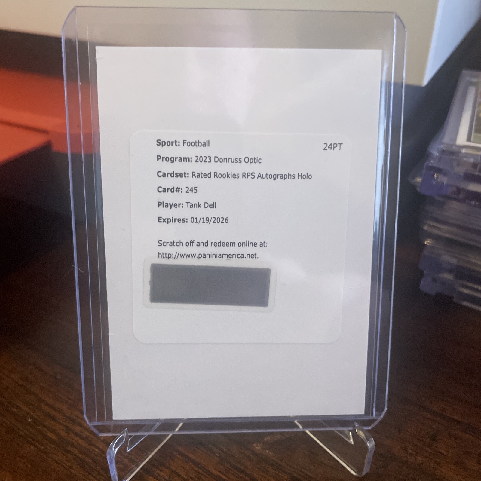 2023 Donruss Optic TANK DELL Rated Rookie Autograph Holo Prizm /75 Redemption