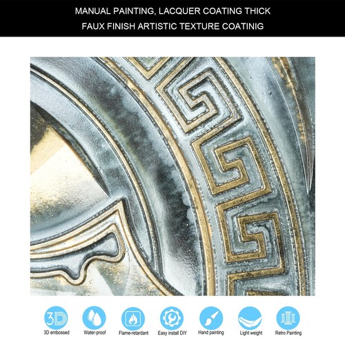 Embellished tin tile, Metalize wall panels, 2'X2' Tiles PL01 Bluish gold 10pcs - Picture 5 of 18