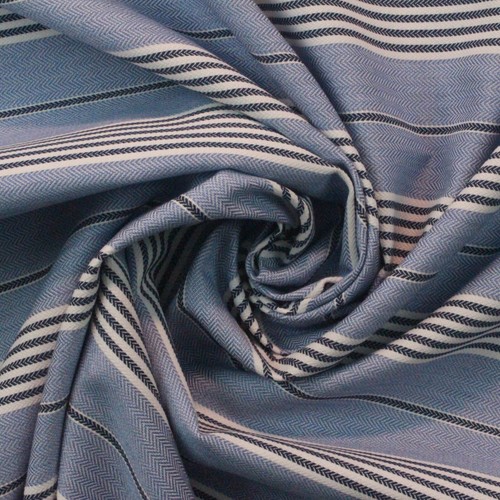 BALLARD DESIGNS DADE BLUE SUNBRELLA PERFORMANCE STRIPED FABRIC 1.5 YARDS 54"W - Picture 4 of 6