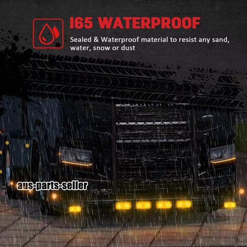 4pcs Amber/Red 8 LED Side Marker Lights Clearance Light Truck Trailer Waterproof - Picture 15 of 15