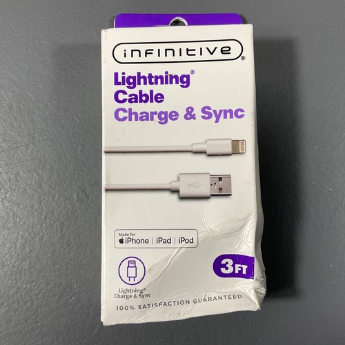 Infinitive Durable 3 Ft. 8 Pin Connector Cable Cahrge & Sync White for Apple - Picture 21 of 24
