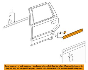 Genuine Honda 75303-SCA-E01ZF Door Protector Rear Right Genuine Honda 75303-SCA-E01ZF Door Protector Rear Right