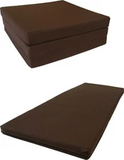 Brown Portable Tri Fold Foam Beds 3x27x75, Floor Futon Mats, Density 1.8