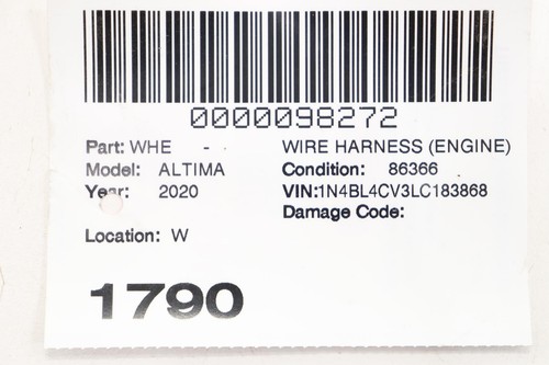 2019 - 2020 NISSAN ALTIMA 2.5L FWD ENGINE WIRE WIRING HARNESS OEM 240236CA2B - Picture 11 of 11