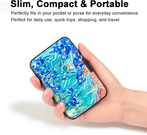 Portatarjetas de Crédito Pequeño RFID Bloqueo Billetera Metal Delgado Mini Aluminio Estuche Rígido - Imagen 3 de 9