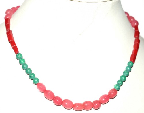 Natural Multi Gemstone Smooth Beads 925 Sterling Silver 22" Strand Necklace SXS5 - 第 1/7 張圖片