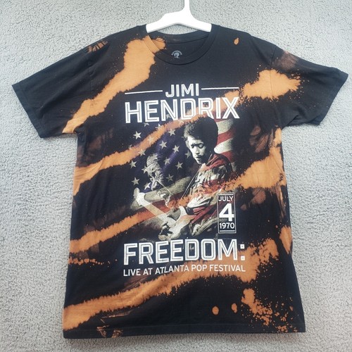 Jimi Hendrix Shirt Freedom Large Live at Atlanta july 4, 1970 Black Tie Dye