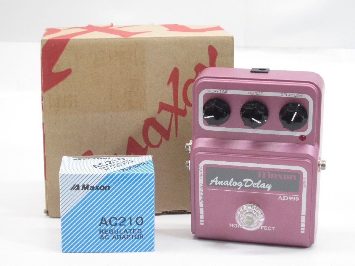 Maxon AD999 箱&アダプター付属 analog delay MAXON AD999 Analog Delay Regulated AC Adapter Nomal Effect