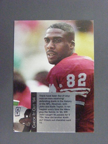 John Taylor 1994 Playoff Blank Back Error San Francisco 49ers