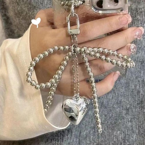 Bow Heart Keychain Love Pendant Car Keychain Pendant Mobile Phone New B0 X8 D7T6 - Picture 8 of 12