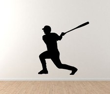 Sports Silhouette - Baseball Batting Homerun Version 2 - Vinyl Wall Decal