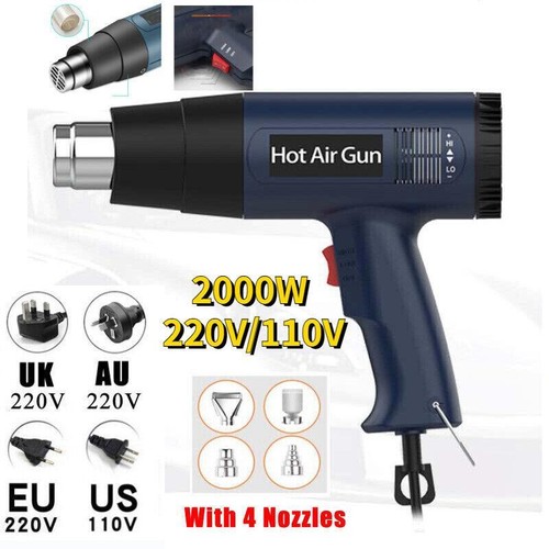 2000W Electric Dual Temperature Regulation With 4 Nozzles Hot Air Gun Heat Gun - Picture 8 of 9
