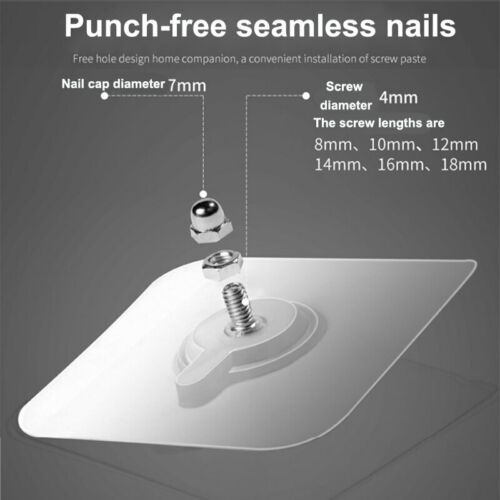 10x Wall Hanging Seamless Nails Screw Stickers Punch-Free Wall Hooks for Photos - Picture 2 of 12