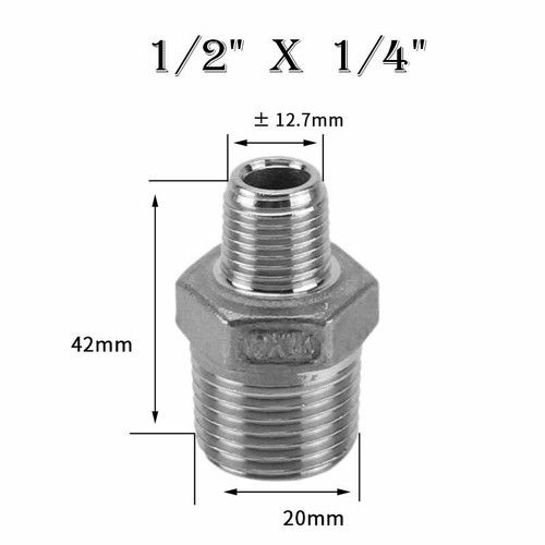 304 Stainless Steel Male Thread Pipe Fitting Adapter Reducer Connector 1/8"to 4" - Picture 13 of 51
