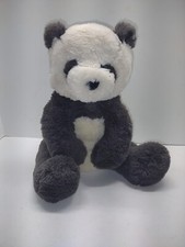 Jellycat London Puffles Panda Bear Floppy Plush Charcoal Gray Rare HTF
