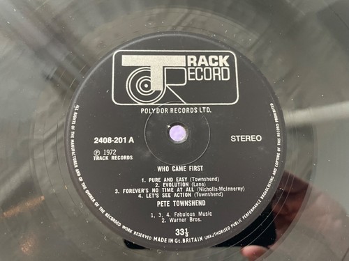 Pete Townshend - Who Came First LP Track 1972 UK orig 1st pressing w/ poster VG+ - Picture 5 of 6